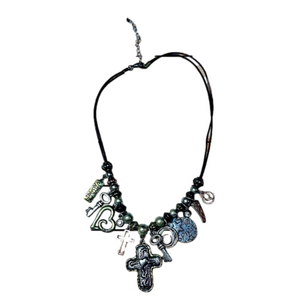 Fashion charm necklace multi-colored different charms Women’s jewelry